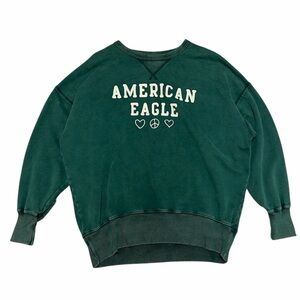 American Eagle Dark Green Sweatshirt - Size Medium